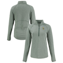 Green Bay Packers Cutter & Buck Women's Peshastin Eco Fleece Recycled Tri-Blend Raglan Half-Zip Jacket Heather Green - NFL