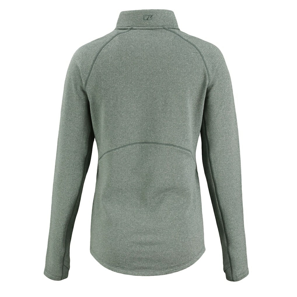 Green Bay Packers Cutter & Buck Women's Peshastin Eco Fleece Recycled Tri-Blend Raglan Half-Zip Jacket Heather Green - NFL