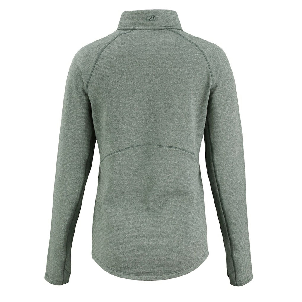 Green Bay Packers Cutter & Buck Women's Peshastin Eco Fleece Recycled Tri-Blend Raglan Half-Zip Jacket Heather Green - NFL