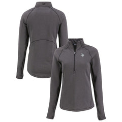 Minnesota Vikings Cutter & Buck Women's Peshastin Eco Fleece Recycled Tri-Blend Raglan Half-Zip Jacket Heather Black - NFL