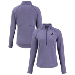 Minnesota Vikings Cutter & Buck Women's Peshastin Eco Fleece Recycled Tri-Blend Raglan Half-Zip Jacket Heather Purple - NFL