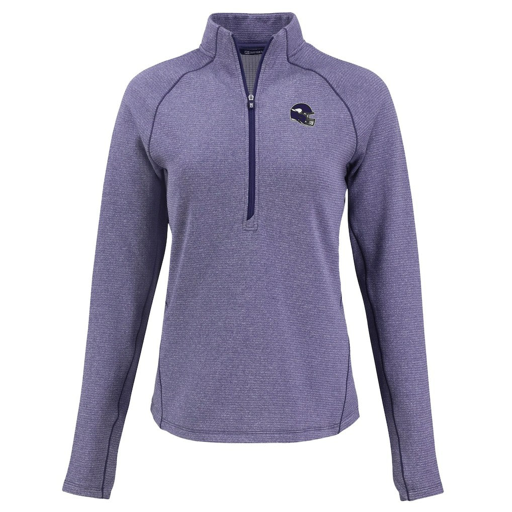 Minnesota Vikings Cutter & Buck Women's Peshastin Eco Fleece Recycled Tri-Blend Raglan Half-Zip Jacket Heather Purple - NFL
