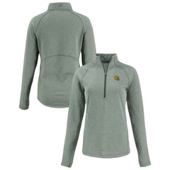 Green Bay Packers Cutter & Buck Women's Peshastin Eco Fleece Recycled Tri-Blend Raglan Half-Zip Jacket Heather Green - NFL