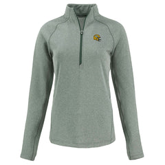 Green Bay Packers Cutter & Buck Women's Peshastin Eco Fleece Recycled Tri-Blend Raglan Half-Zip Jacket Heather Green - NFL