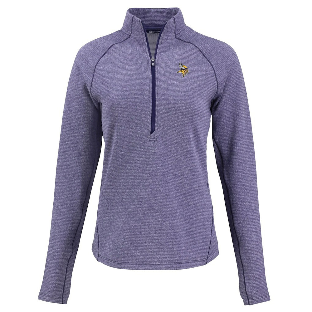 Minnesota Vikings Cutter & Buck Women's Peshastin Eco Fleece Recycled Tri-Blend Raglan Half-Zip Jacket Heather Purple - NFL