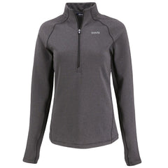 New Orleans Saints Cutter & Buck Women's Peshastin Eco Fleece Recycled Tri-Blend Raglan Half-Zip Jacket Heather Black - NFL