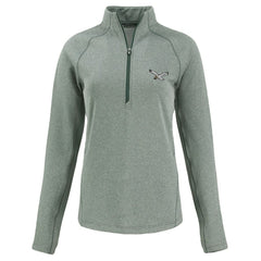 Philadelphia Eagles Cutter & Buck Women's Peshastin Eco Fleece Recycled Tri-Blend Raglan Half-Zip Jacket Heather Kelly Green - NFL
