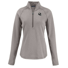Pittsburgh Steelers Cutter & Buck Women's Peshastin Eco Fleece Recycled Tri-Blend Raglan Half-Zip Jacket Heather Gray - NFL