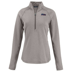 Seattle Seahawks Cutter & Buck Women's Americana Peshastin Eco Fleece Recycled Tri-Blend Raglan Half-Zip Jacket Heather Gray - NFL