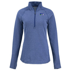 Seattle Seahawks Cutter & Buck Women's Peshastin Eco Fleece Recycled Tri-Blend Raglan Half-Zip Jacket Heather Royal - NFL