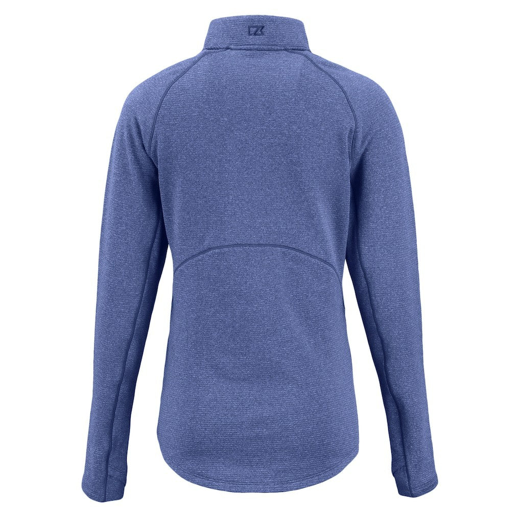 Seattle Seahawks Cutter & Buck Women's Peshastin Eco Fleece Recycled Tri-Blend Raglan Half-Zip Jacket Heather Royal - NFL