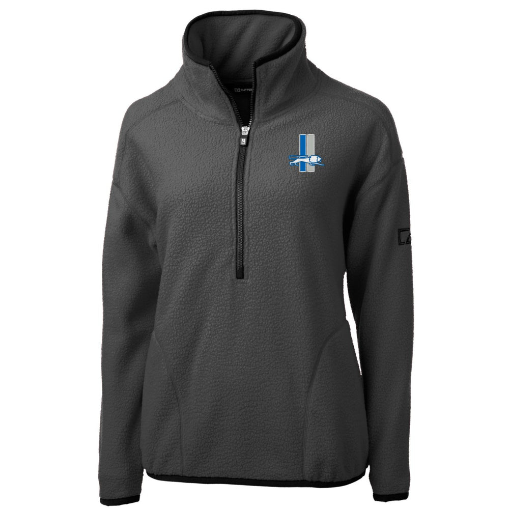 Detroit Lions Cutter & Buck Women's Historic Cascade Eco Sherpa Fleece Half-Zip Jacket Charcoal - NFL