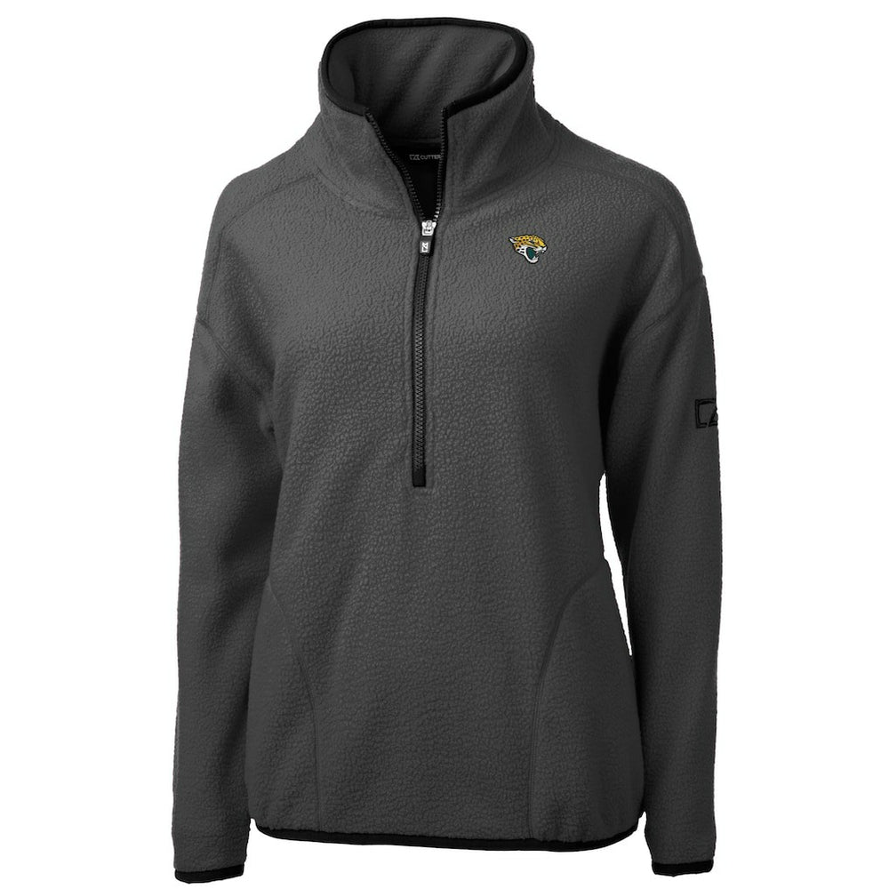 Jacksonville Jaguars Cutter & Buck Women's Cascade Eco Sherpa Fleece Half-Zip Jacket Charcoal - NFL