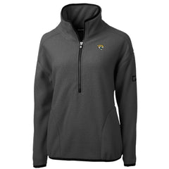 Jacksonville Jaguars Cutter & Buck Women's Cascade Eco Sherpa Fleece Half-Zip Jacket Charcoal - NFL