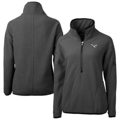 Philadelphia Eagles Cutter & Buck Women's Historic Cascade Eco Sherpa Fleece Half-Zip Jacket Charcoal - NFL