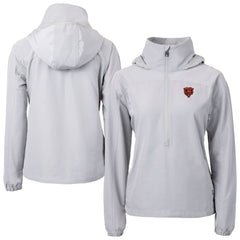 Chicago Bears Cutter & Buck Women's Charter Eco Recycled Half-Zip Hooded Anorak Jacket Gray - NFL