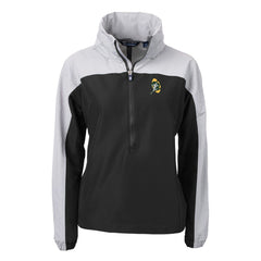 Green Bay Packers Cutter & Buck Women's Charter Eco Recycled Half-Zip Hooded Anorak Jacket Black - NFL