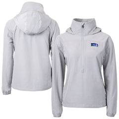 Seattle Seahawks Cutter & Buck Women's Charter Eco Recycled Half-Zip Hooded Anorak Jacket Gray - NFL