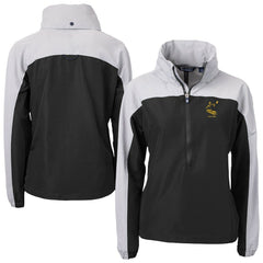 Pittsburgh Steelers Cutter & Buck Women's Charter Eco Recycled Half-Zip Hooded Anorak Jacket Black - NFL