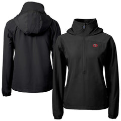 San Francisco 49ers Cutter & Buck Women's Charter Eco Recycled Half-Zip Hooded Anorak Jacket Black - NFL