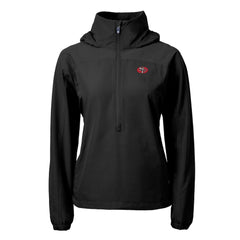 San Francisco 49ers Cutter & Buck Women's Charter Eco Recycled Half-Zip Hooded Anorak Jacket Black - NFL