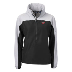San Francisco 49ers Cutter & Buck Women's Charter Eco Recycled Half-Zip Hooded Anorak Jacket Black - NFL