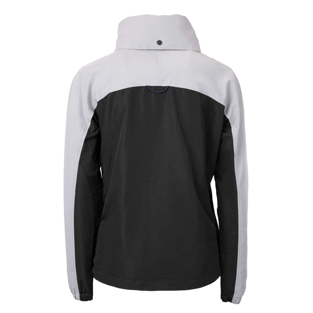 Detroit Lions Cutter & Buck Women's Charter Eco Recycled Half-Zip Hooded Anorak Jacket Black - NFL