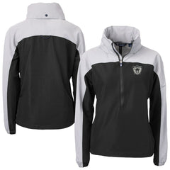 Las Vegas Raiders Cutter & Buck Women's Charter Eco Recycled Half-Zip Hooded Anorak Jacket Black - NFL