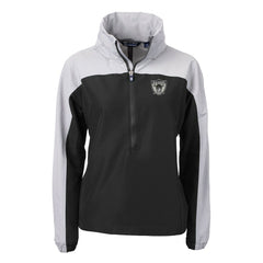 Las Vegas Raiders Cutter & Buck Women's Charter Eco Recycled Half-Zip Hooded Anorak Jacket Black - NFL