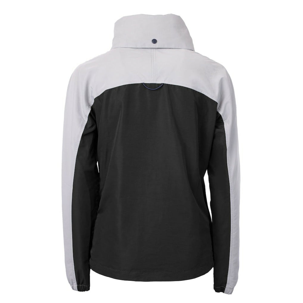 New Orleans Saints Cutter & Buck Women's Charter Eco Recycled Half-Zip Hooded Anorak Jacket Black - NFL