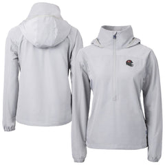 Tampa Bay Buccaneers Cutter & Buck Women's Charter Eco Recycled Half-Zip Hooded Anorak Jacket Gray - NFL