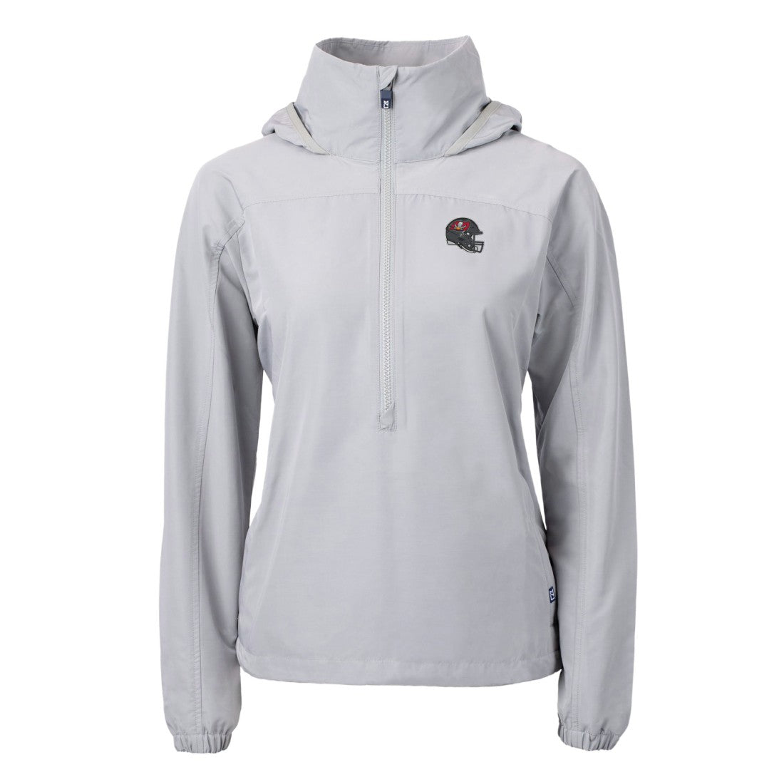 Tampa Bay Buccaneers Cutter & Buck Women's Charter Eco Recycled Half-Zip Hooded Anorak Jacket Gray - NFL