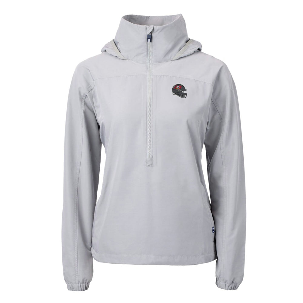 Tampa Bay Buccaneers Cutter & Buck Women's Charter Eco Recycled Half-Zip Hooded Anorak Jacket Gray - NFL