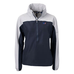Washington Commanders Cutter & Buck Women's Charter Eco Recycled Half-Zip Hooded Anorak Jacket Navy - NFL