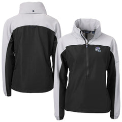 Buffalo Bills Cutter & Buck Women's Charter Eco Recycled Half-Zip Hooded Anorak Jacket Black - NFL
