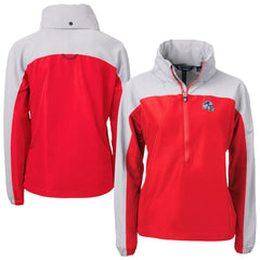 Buffalo Bills Cutter & Buck Women's Charter Eco Recycled Half-Zip Hooded Anorak Jacket Red - NFL