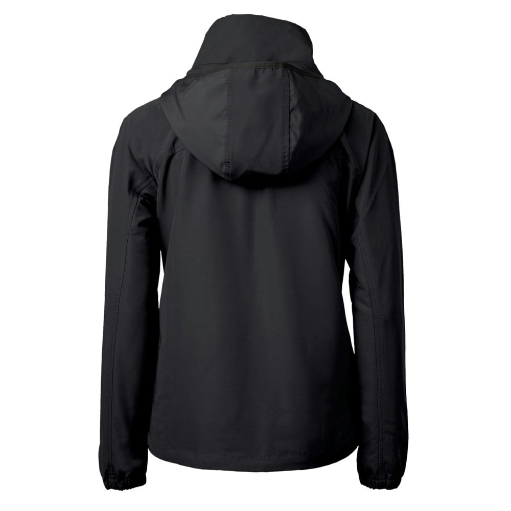 Detroit Lions Cutter & Buck Women's Charter Eco Recycled Half-Zip Hooded Anorak Jacket Black - NFL