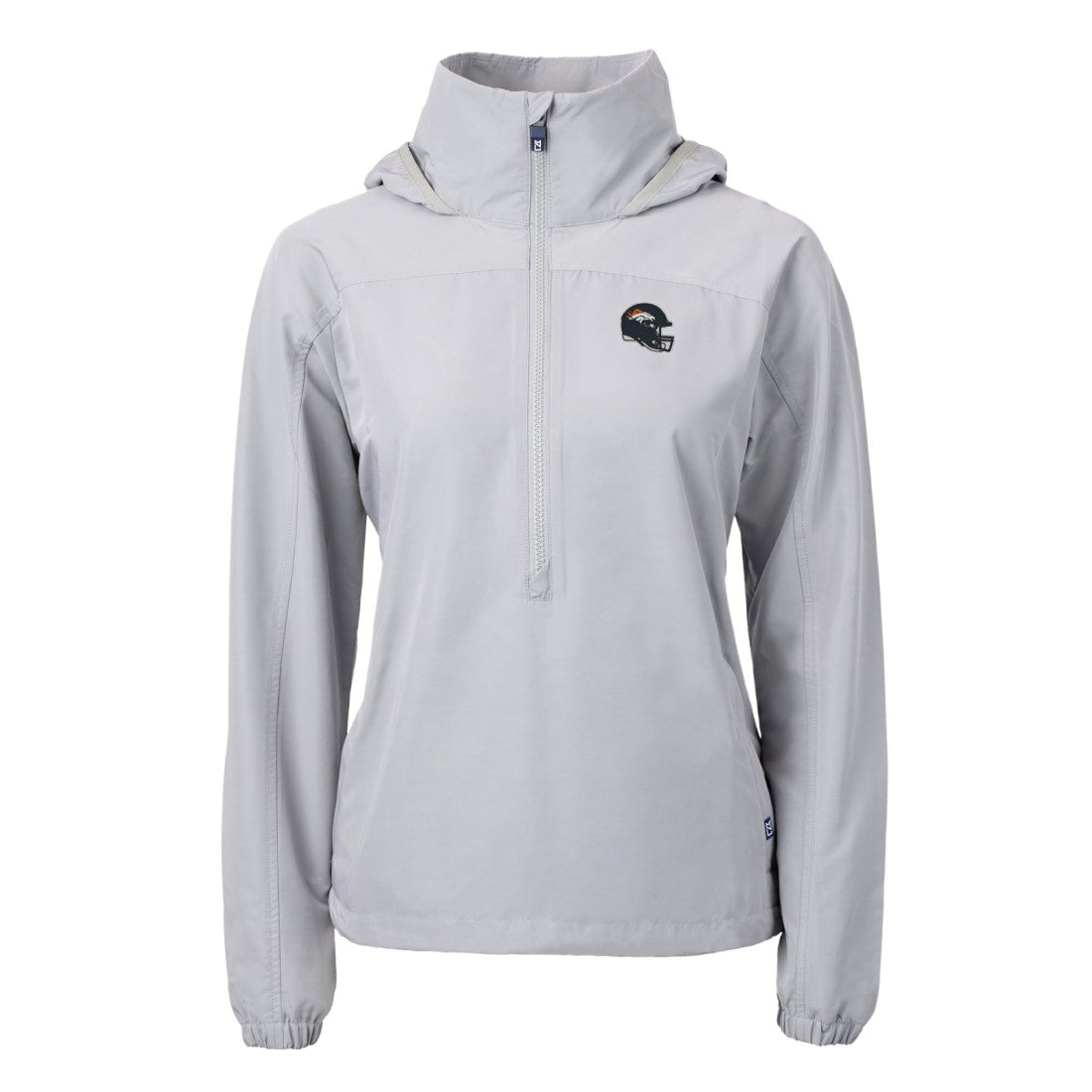 Denver Broncos Cutter & Buck Women's Charter Eco Recycled Half-Zip Hooded Anorak Jacket Gray - NFL