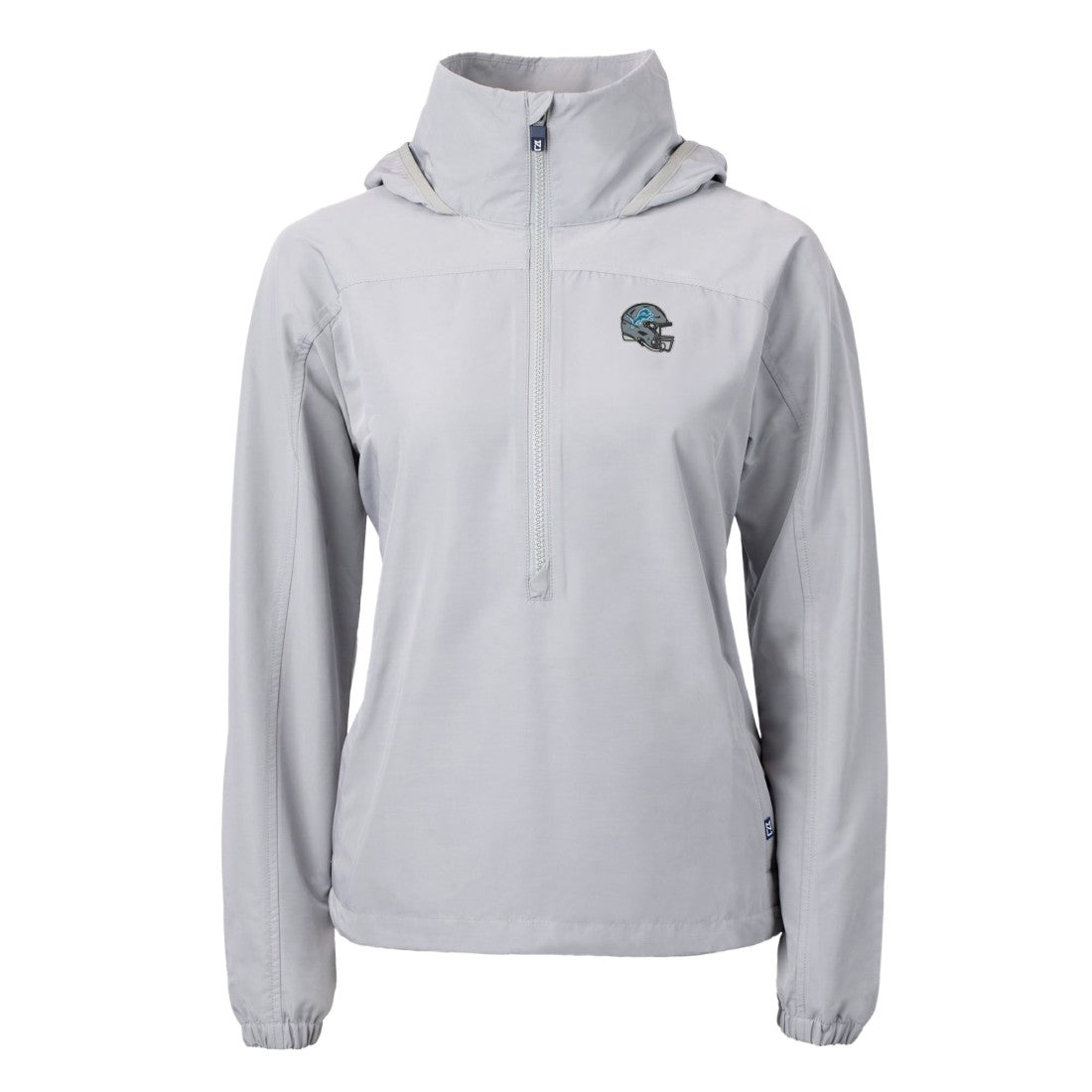 Detroit Lions Cutter & Buck Women's Charter Eco Recycled Half-Zip Hooded Anorak Jacket Gray - NFL
