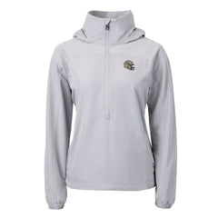 New Orleans Saints Cutter & Buck Women's Charter Eco Recycled Half-Zip Hooded Anorak Jacket Gray - NFL