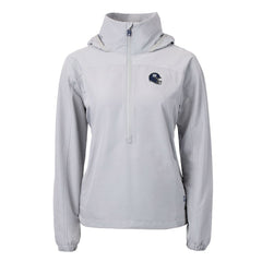 New York Giants Cutter & Buck Women's Charter Eco Recycled Half-Zip Hooded Anorak Jacket Gray - NFL