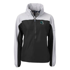 Philadelphia Eagles Cutter & Buck Women's Charter Eco Recycled Half-Zip Hooded Anorak Jacket Black - NFL