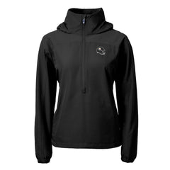 Pittsburgh Steelers Cutter & Buck Women's Charter Eco Recycled Half-Zip Hooded Anorak Jacket Black - NFL