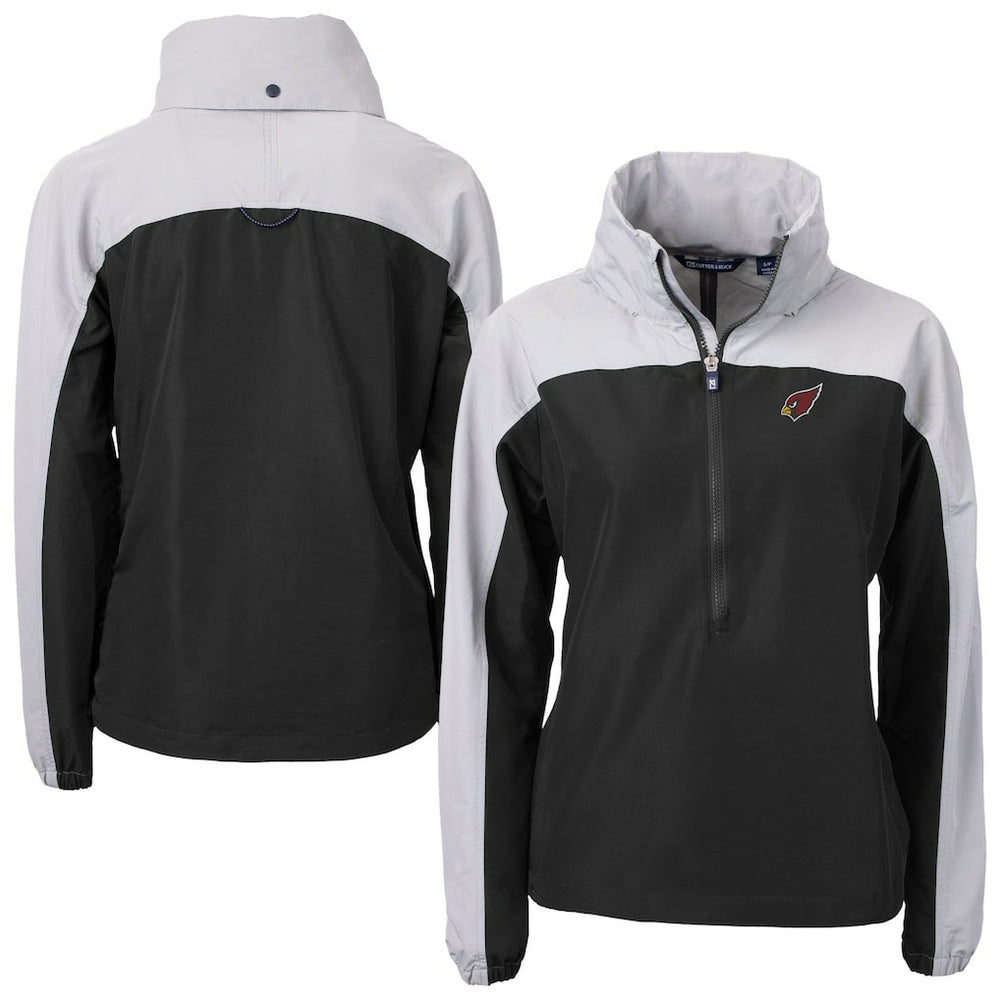 Arizona Cardinals Cutter & Buck Women's Charter Eco Recycled Half-Zip Hooded Anorak Jacket Black - NFL