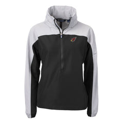 Arizona Cardinals Cutter & Buck Women's Charter Eco Recycled Half-Zip Hooded Anorak Jacket Black - NFL