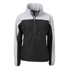 Carolina Panthers Cutter & Buck Women's Charter Eco Recycled Half-Zip Hooded Anorak Jacket Black - NFL