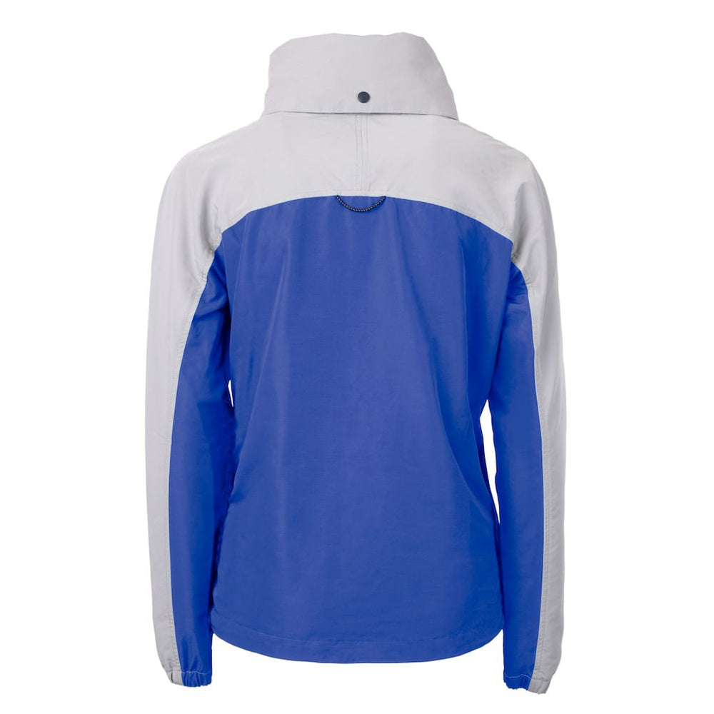 Denver Broncos Cutter & Buck Women's Charter Eco Recycled Half-Zip Hooded Anorak Jacket Blue - NFL