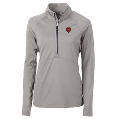 Chicago Bears Cutter & Buck Women's Adapt Eco Knit Stretch Recycled Raglan Half-Zip Top Gray - NFL