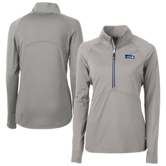 Seattle Seahawks Cutter & Buck Women's Historical Adapt Eco Knit Stretch Recycled Raglan Half-Zip Top Gray - NFL