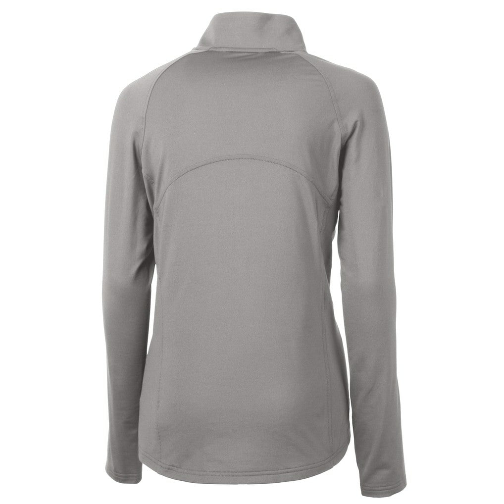 Seattle Seahawks Cutter & Buck Women's Historical Adapt Eco Knit Stretch Recycled Raglan Half-Zip Top Gray - NFL